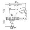Смеситель для умывальника Ledeme H14-B L1014-B