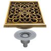 Трап Санакс под старую бронзу с декором 100х100 вертикальный с сухим затвором воды 00031