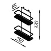 Полка для ванной ProfFero П0001291 Черная настенная 2 яруса Полка для ванной ProfFero П0001291 Черная настенная 2 яруса
