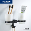 Держатель для ванной LEDEME L5508 Черный с 2-мя стаканами