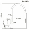 Смеситель для кухни Ledeme Rainbow L4898-3 с гибким изливом белый