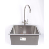 Мойка для кухни врезная GERHANS RK35050 хром из нержавеющей стали, 50*50 см с сифоном