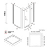 Душевое ограждение ERLIT™ ER10109H-C4 (900*900*2000) тонированное стекло 6 мм