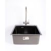 Мойка для кухни врезная GERHANS RK35050B графи из нержавеющей стали, 50х50 см с сифоном