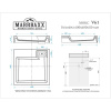 Раковина для ванной MARRBAXX Люкс V61 (сигн.бел.) Granit Д-600мм, Ш-600мм, Г-110мм