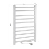 Полотенцесушитель BRIMIX 08030W Белый глянец электрический лесенка 800 х 500 х 90 мм на 10 перекладин, 260 W