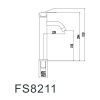 Смеситель для раковины Fmark FS8211H с высоким изливом черный