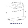 Тумба для ванны напольная Lake 60 tnLAKE60.2D.1Y-01 2 двери, 1 ящик с раковиной Lake 60