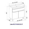 Тумба для ванны напольная Lake 80 tnLAKE80.2D.1Y-01 2 двери, 1 ящик с раковиной Lake 80