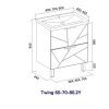 Тумба для ванны напольная Twing 80.2Y белый tnTWG80.2Y-01 2 ящика с раковиной Миранда 80