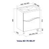 Тумба для ванны напольная Volna 80.2Y tpVLN80.2Y-01 2 ящика с раковиной Миранда 80
