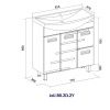 Тумба для ванны напольная Joli 80 tnJOLI80.2D.2Y-01 2 двери, 2 ящика с раковиной Балтика 80