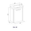 Тумба для ванны подвесная Mini 40 tpMINI40-01 с раковиной Bio 40