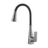 Смеситель для кухни Shevanik S543T-3 гибкий излив, оружейная сталь