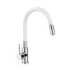 Смеситель для кухни GROSS AQUA 3245609W ColorFlexPlus с гибким изливом белый, с подключением к фильтру питьевой воды