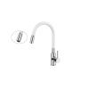 Смеситель для кухни GROSS AQUA 3245609W ColorFlexPlus с гибким изливом белый, с подключением к фильтру питьевой воды