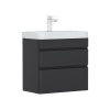 Тумба подвесная Eltoro 60.2Y tpELTR60.2Y-03 Пленка Soft touch 2 ящика с раковиной Nice 9595(60)