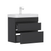 Тумба подвесная Eltoro 60.2Y tpELTR60.2Y-03 Пленка Soft touch 2 ящика с раковиной Nice 9595(60)
