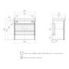 Тумба подвесная Eltoro 60.2Y tpELTR60.2Y-03 Пленка Soft touch 2 ящика с раковиной Nice 9595(60)