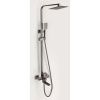 Душевая стойка Fmark FS8145Q со смесителем, лейкой и тропическим душем, графит