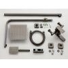 Душевая стойка Fmark FS8145Q со смесителем, лейкой и тропическим душем, графит