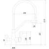 Смеситель для кухонной мойки Fmark FS0662-L01 под фильтр питьевой воды с гибким черным изливом