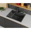 Мойка для кухни врезная D&K DKS604506 графит из нержавеющей стали, 60*45 см с сифоном, коландером, дозатором