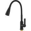 Смеситель для кухни Shevanik S843H-3 гибким изливом, с лейкой, черный
