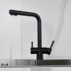 Смеситель для кухни Shevanik S468H с подключением фильтра питьевой воды, SUS304, черный