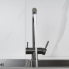 Смеситель для кухни Shevanik S468T с подключением фильтра питьевой воды, SUS304, оружейная сталь