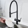Смеситель для кухни Shevanik S178H с подключением фильтра питьевой воды, черный