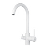 Смеситель для кухни Shevanik S128C с подключением фильтра питьевой воды, белый