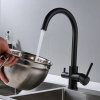 Смеситель для кухни Shevanik S128H с подключением фильтра питьевой воды, черный