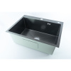 Мойка для кухни врезная Fmark FSC6045Q графит из нержавеющей стали, 60*50 см с сифоном