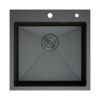 Мойка для кухни врезная D&K DKS505006 графит из нержавеющей стали, 50*50 см с сифоном, коландером, дозатором