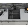 Мойка для кухни врезная D&K DKS505006 графит из нержавеющей стали, 50*50 см с сифоном, коландером, дозатором