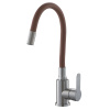 Смеситель для кухни FASHUN A54101-16 коричневый с гибким изливом из нержавеющей стали