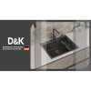 Мойка для кухни врезная D&K DKS605004 сатин из нержавеющей стали, 60*50 см с сифоном, коландером, дозатором