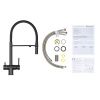 Смеситель для кухни GROSS AQUA 3188611SSMBB Neosteel черный, с подключением к фильтру питьевой воды