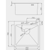 Кухонная мойка Fmark FSC5050Q графит, нерж. сталь, размер 500*500*210 мм