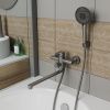 Смеситель для ванны RUSH Melos SUS1101-51Grey Графит, с длинным изливом, из нержавеющей стали
