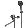 Смеситель для ванны RUSH Melos SUS1101-51Grey Графит, с длинным изливом, из нержавеющей стали