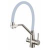 Смеситель для кухонной мойки Fmark FS0662-L04 под фильтр питьевой воды с гибким серым изливом