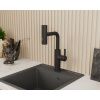 Смеситель для кухни RUSH Tinos TI3732-18Black черный, с выдвижной лейкой, поворотным аэратором, 4 режима