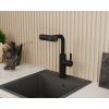 Смеситель для кухни RUSH Tinos TI3732-18Black черный, с выдвижной лейкой, поворотным аэратором, 4 режима