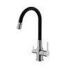 Смеситель для кухни BELZ B76814 с подключением к фильтру питьевой воды, корпус хром, излив черный, С подключением к фильтру питьевой воды, , BELZ