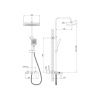Душевая система с изливом BELZ B24678-3 верхний душ, лейка, оружейная сталь, Душевые системы с изливом, , BELZ