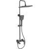 Душевая система с изливом BELZ B24507-3 верхний душ, лейка, оружейная сталь, Душевые системы с изливом, , BELZ