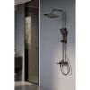 Душевая система с изливом BELZ B24715-3 верхний душ, лейка, оружейная сталь, Душевые системы с изливом, , BELZ