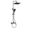 Душевая система с изливом BELZ B24715-3 верхний душ, лейка, оружейная сталь, Душевые системы с изливом, , BELZ